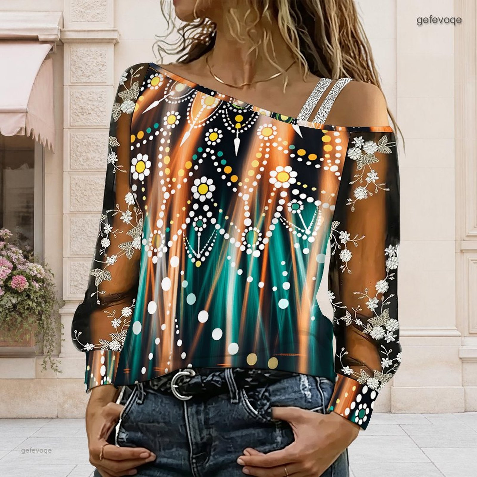 Off Shoulder Top - Women Off Shoulder Blouse Asymmetric One
