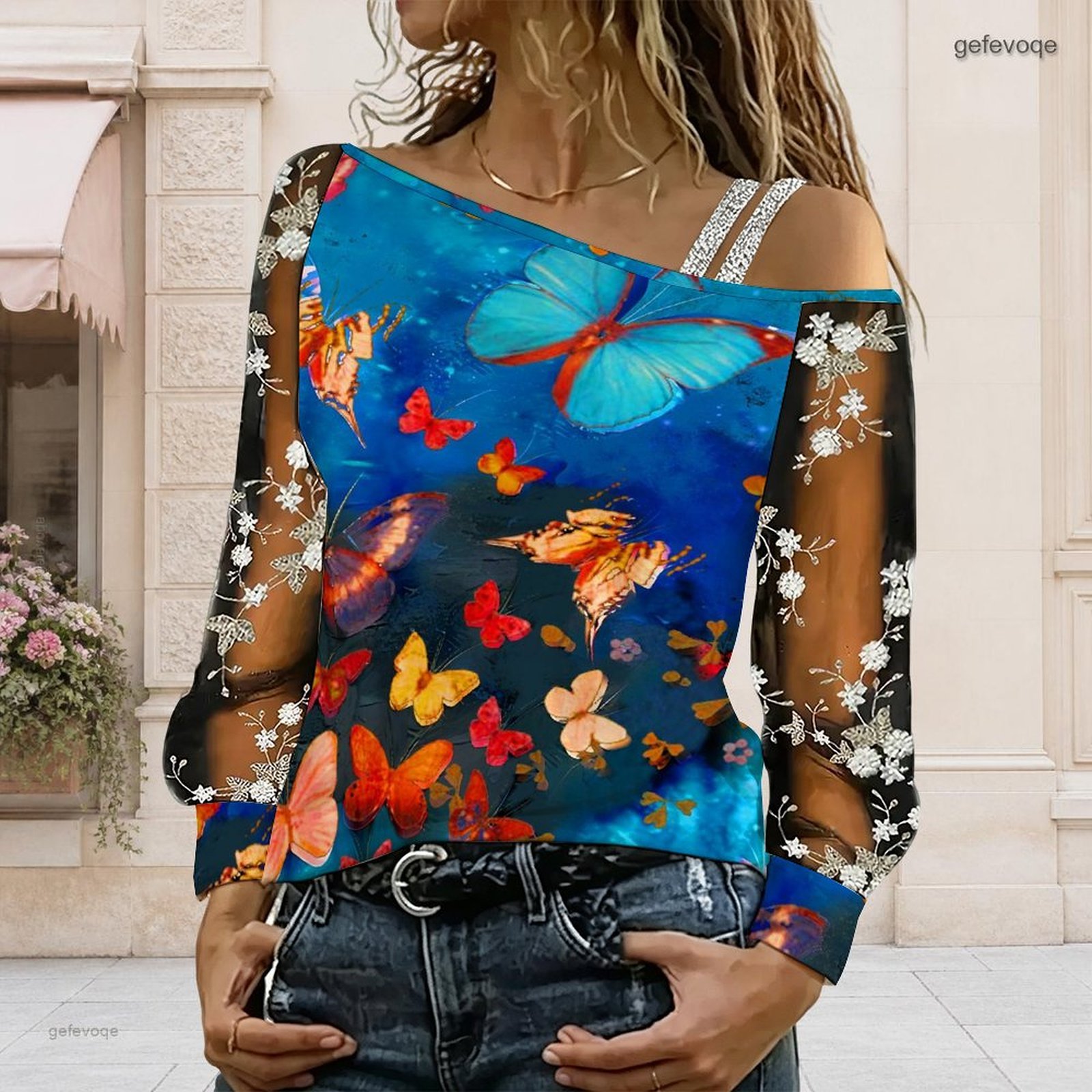 Off Shoulder Top - Women Off Shoulder Blouse Asymmetric One