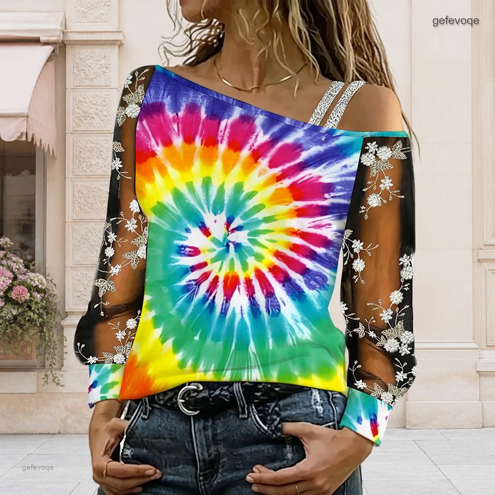 Off Shoulder Top - Women Off Shoulder Blouse Asymmetric One
